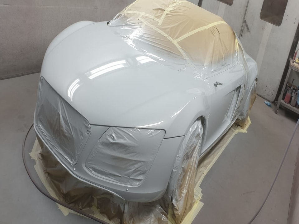 Audi RS8 Respraying in Oven at AWL Car Body Repairs Swansea