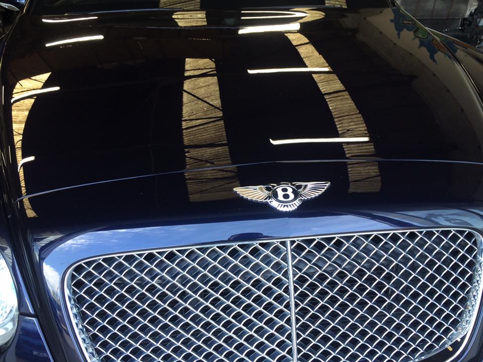 Black Bentley Logo and full bonnet respray Car Body Shop Swansea