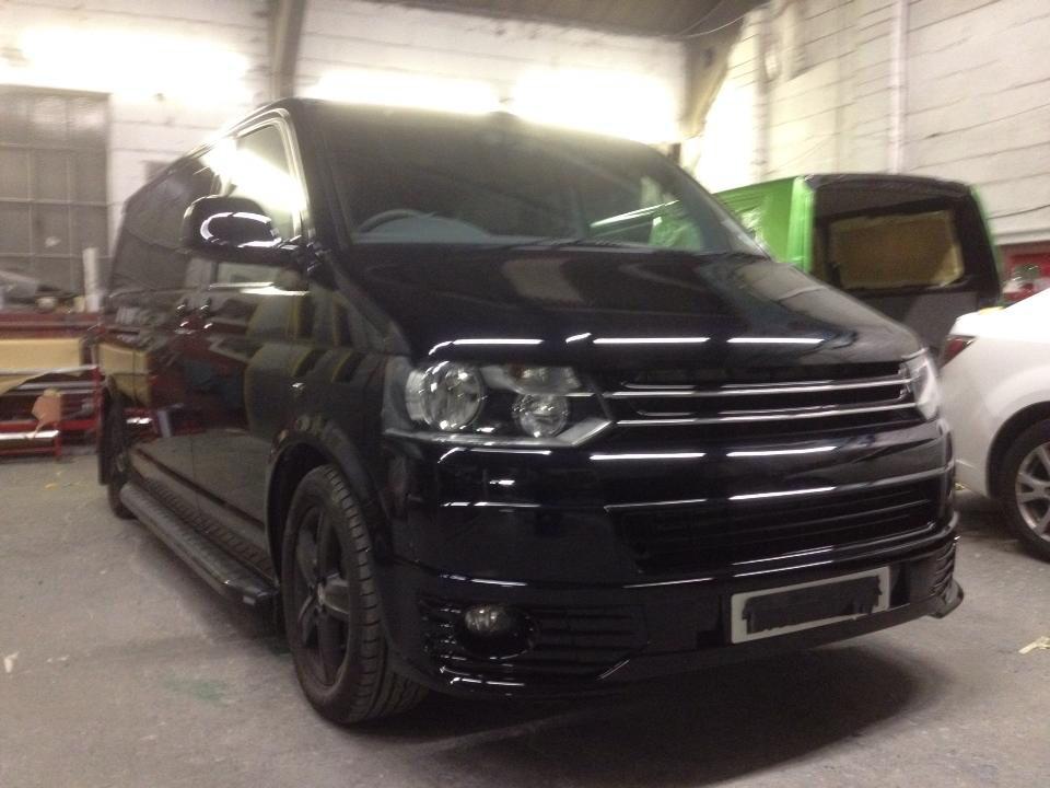 Finished Black VW Transporter in AWL Car Body Repairs Swansea