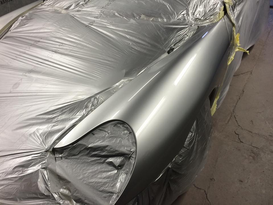 Prestige Cars Silver Porsche Carerra- AWL Car Body Repairs Swansea 1