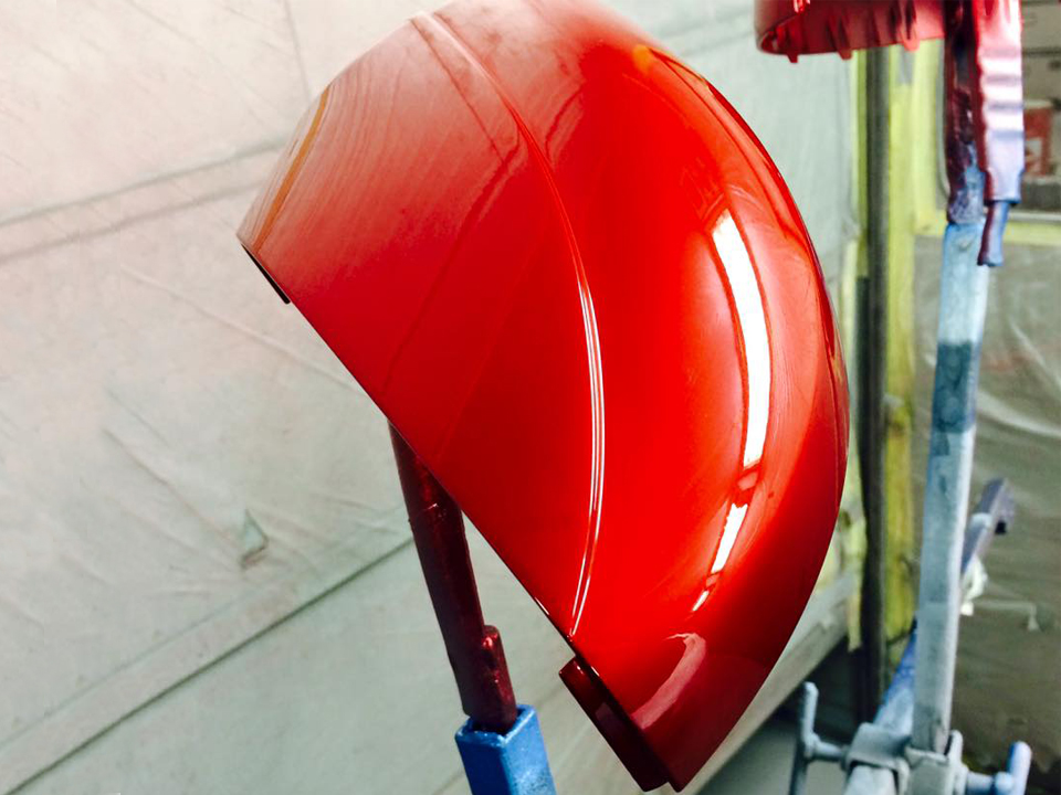 VW Transporter Red Wing Mirror Restyle Respray AWL Car Body repairs Swansea_1