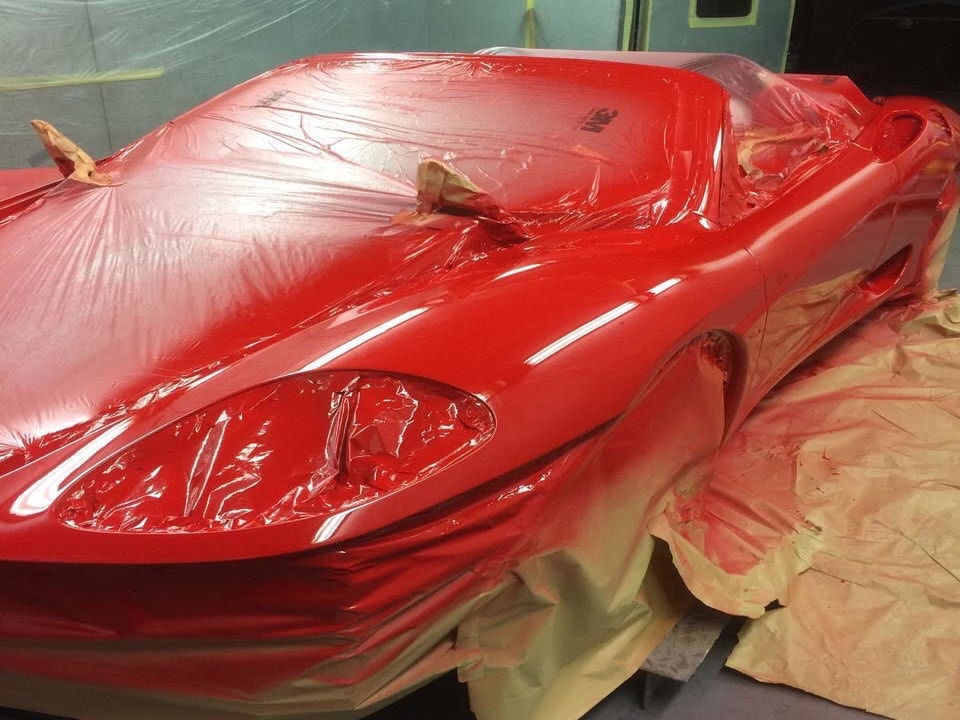 respray Red Ferrari Car Body Repairs Car Scratch Repair Swansea